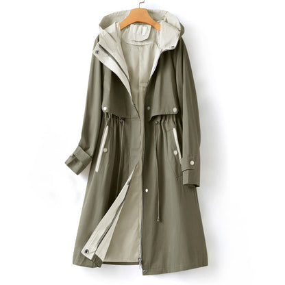 Laura | Women's Hooded Long Trench Coat - Image 2