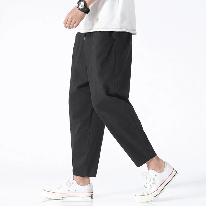 Gerald | Kyoto Linen Cropped Pants for Men - Image 2