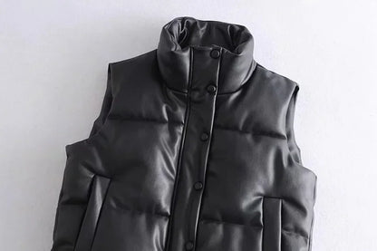 Kathleen | Women's High Collar Quilted Puffer Vest - Image 4