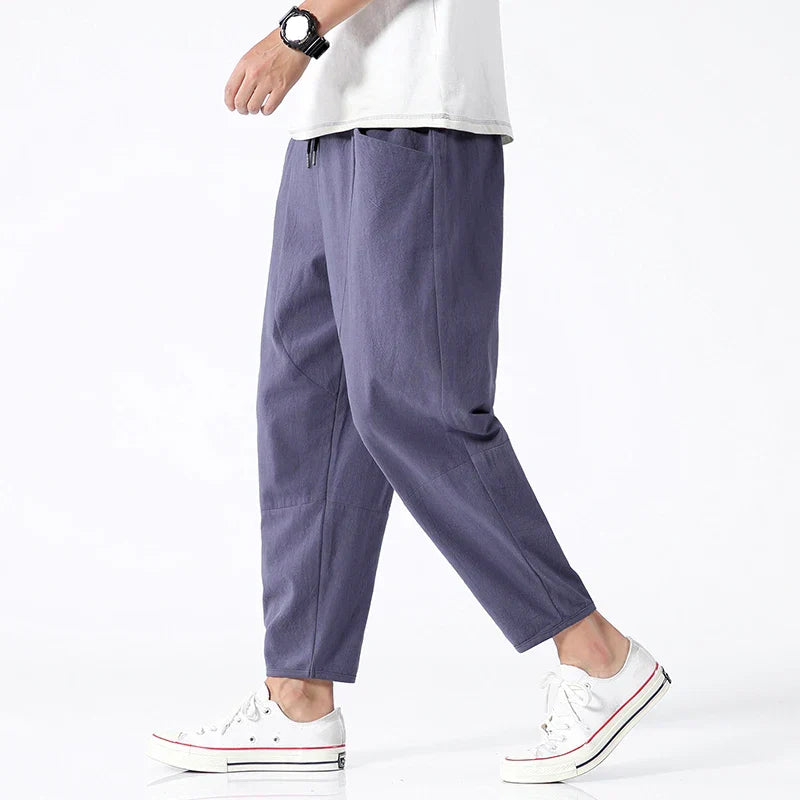 Gerald | Kyoto Linen Cropped Pants for Men - Image 1