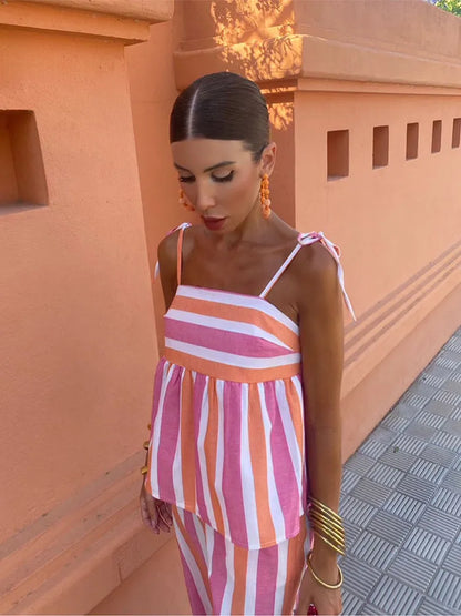 Jordan | Striped Trousers Summer Set for Chic Comfort - Image 5