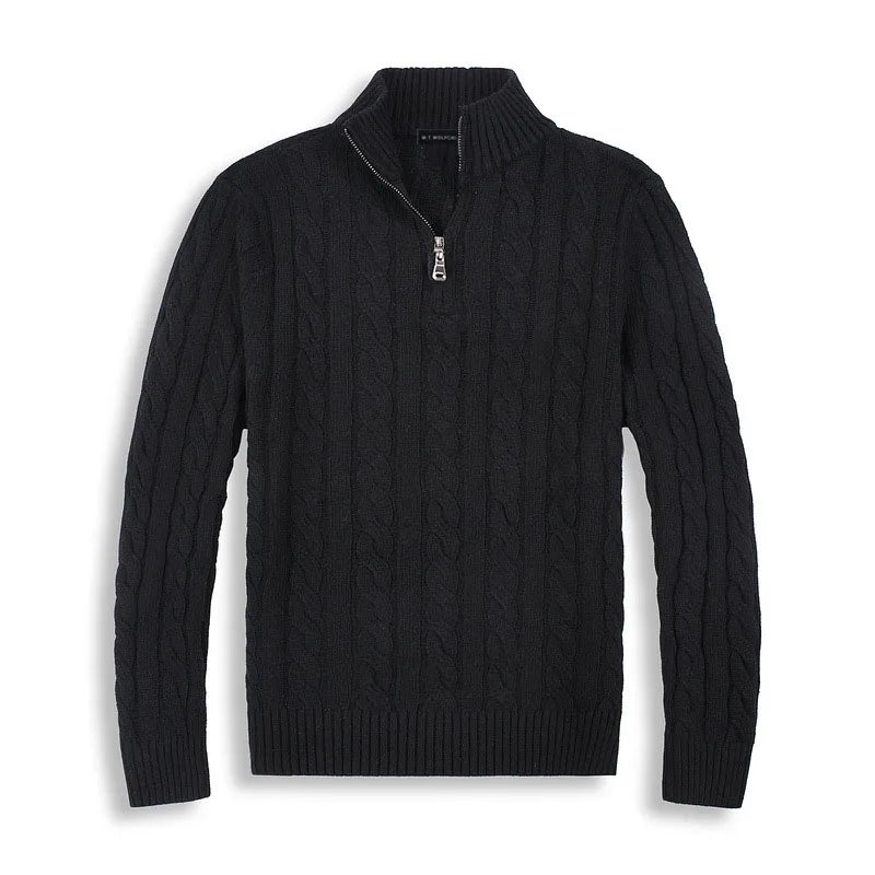 Kris | Men's Quarter-Zip Cable Knit Sweater - Image 9