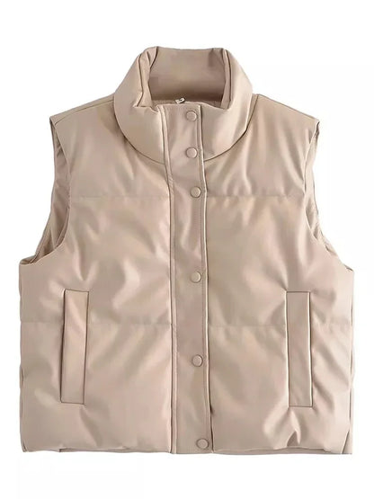 Kathleen | Women's High Collar Quilted Puffer Vest - Image 5