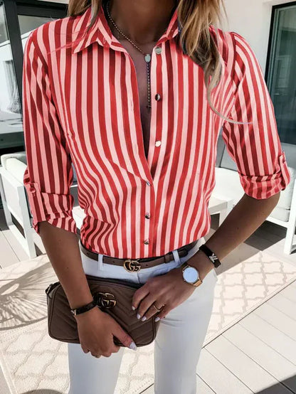 Delilah | Chic Striped Blouse for Casual Summer Comfort - Image 2