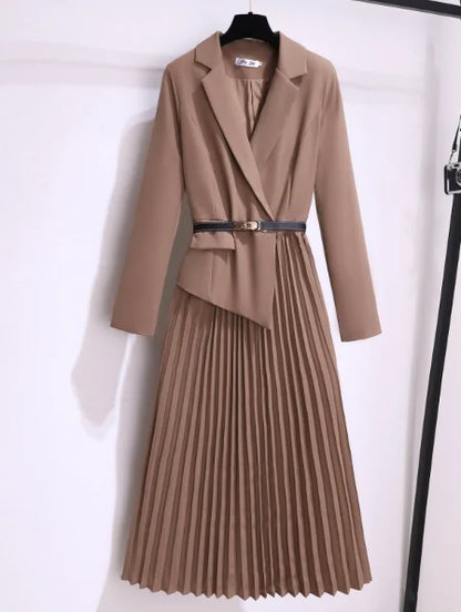Nicole | Women's Pleated A-Line Midi Dress - Image 4