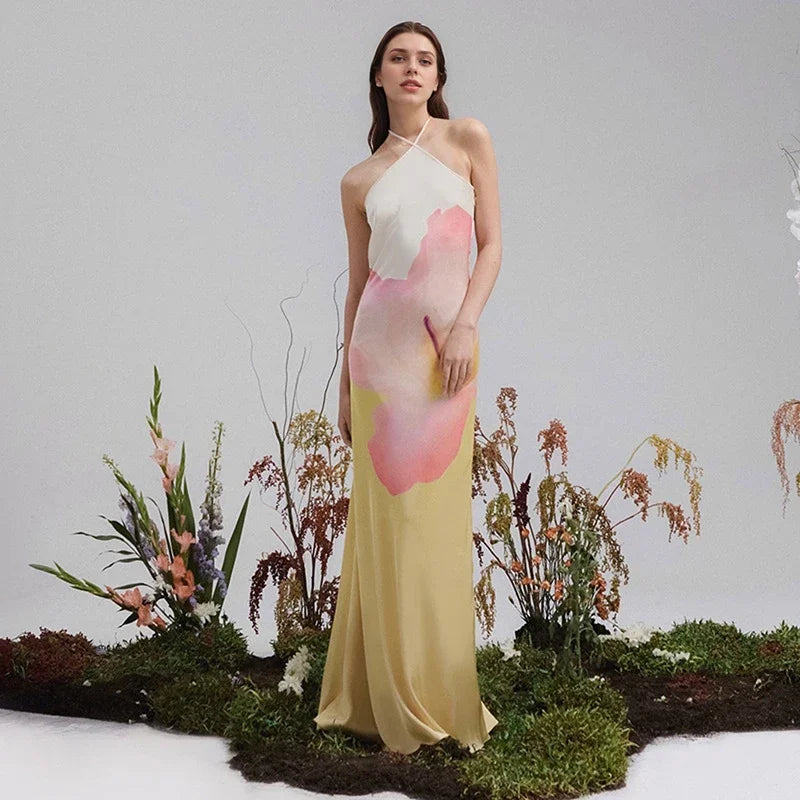 Hannah | Elegant Floral One-Shoulder Maxi Dress - Image 2