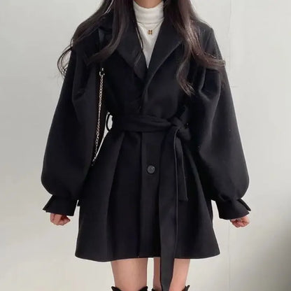 Kara | Women's Belted Wrap Mini Coat - Image 2