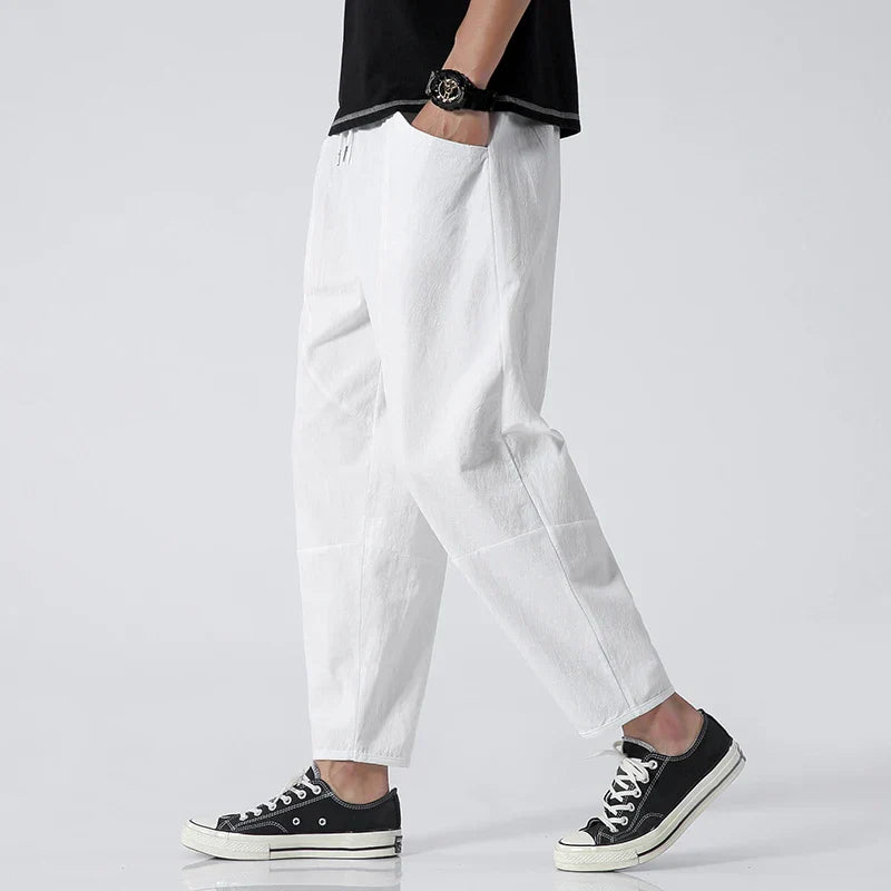 Gerald | Kyoto Linen Cropped Pants for Men - Image 4