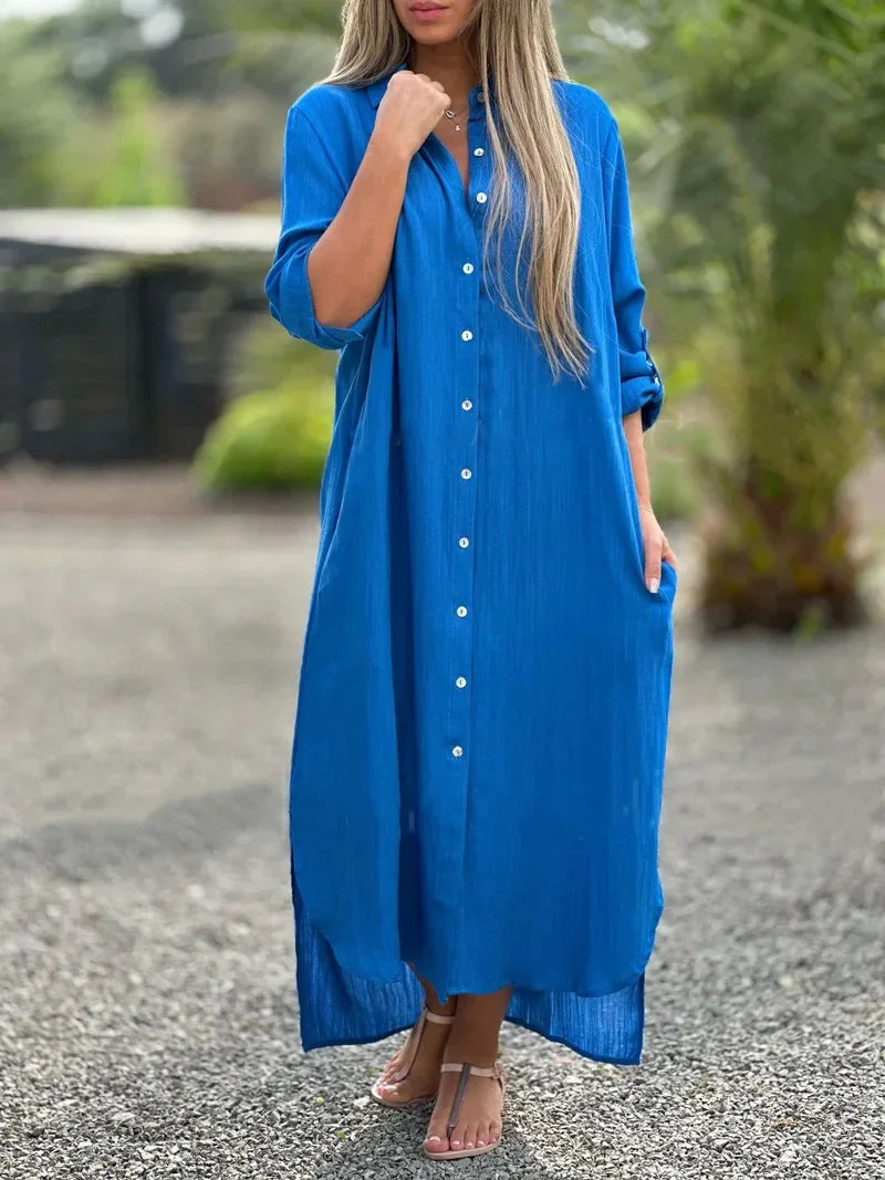 Mia | Elegant Cotton Hemp Summer Dress for Women - Image 6