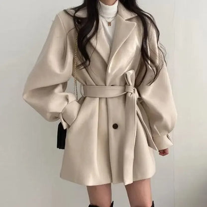Kara | Women's Belted Wrap Mini Coat - Image 3