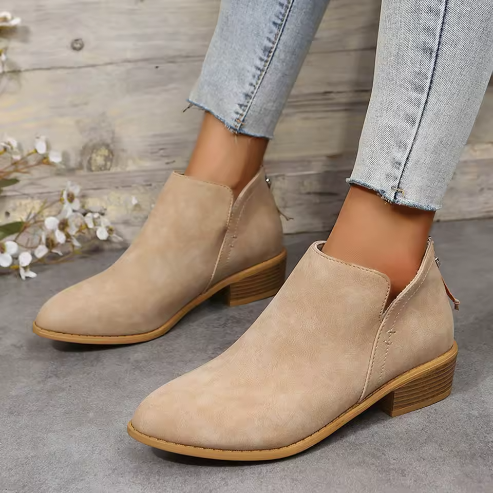 Riley | Women's Wedge Heel Pointed Toe Ankle Boots - Image 11