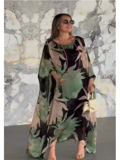 Fatima | Floral Printed Breezy Kaftan for Effortless Elegance - Image 3