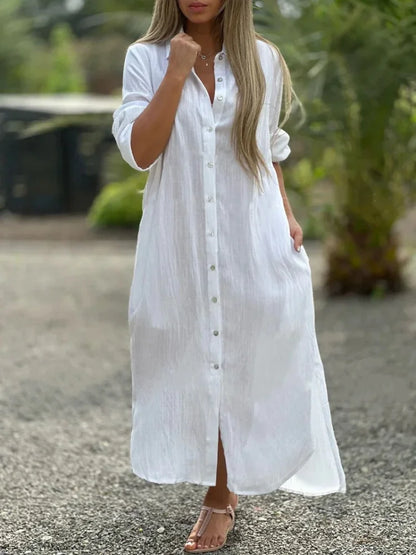 Mia | Elegant Cotton Hemp Summer Dress for Women - Image 2