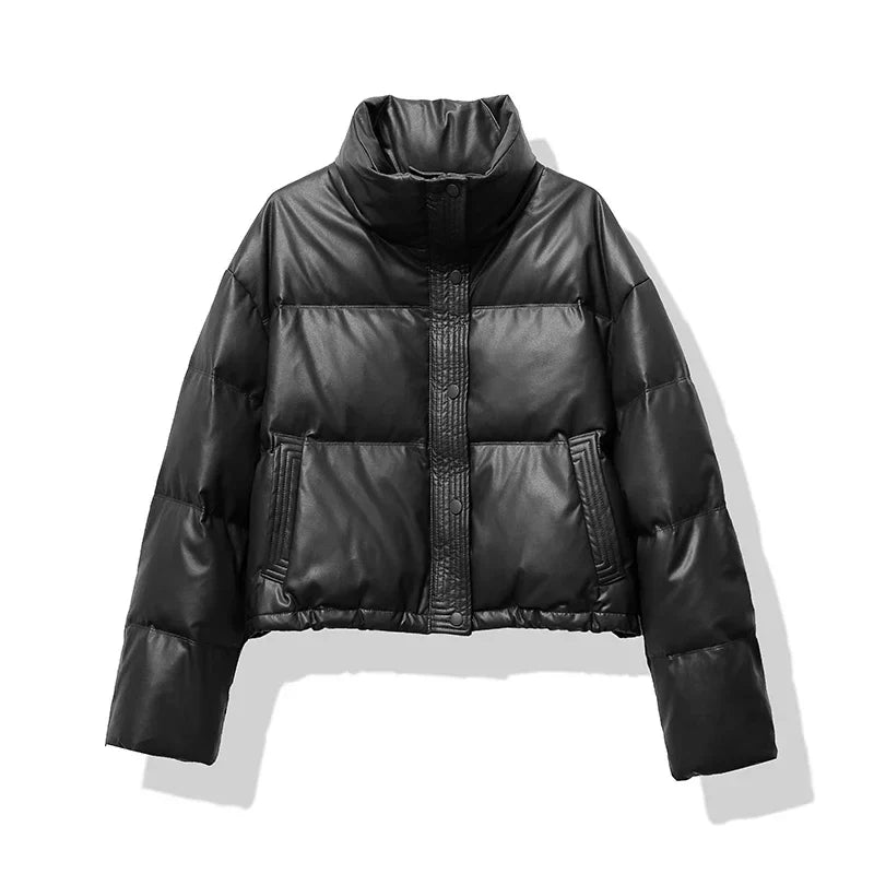 Norma | Women's Cropped Puffer Jacket - Image 2