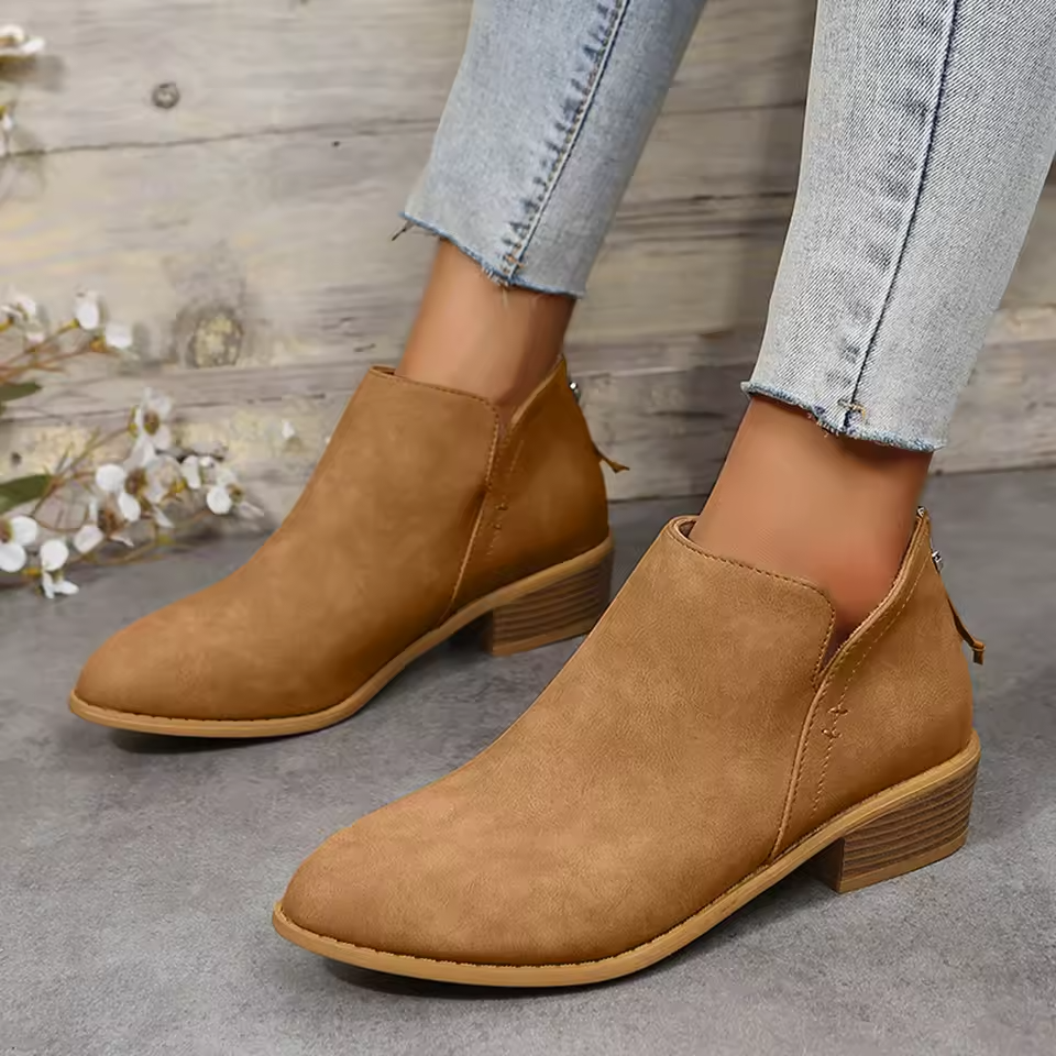 Riley | Women's Wedge Heel Pointed Toe Ankle Boots - Image 13