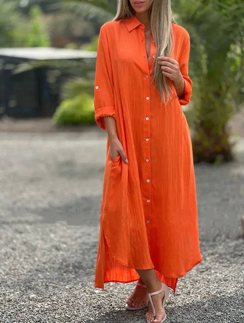 Mia | Elegant Cotton Hemp Summer Dress for Women - Image 3