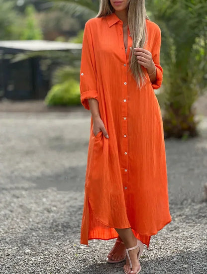 Mia | Elegant Cotton Hemp Summer Dress for Women - Image 3