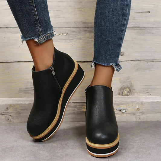 Vivian | Stylish Women's Ankle Boots - Platform Sole - Side Zip - Premium Quality - Image 1