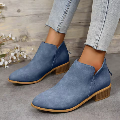Riley | Women's Wedge Heel Pointed Toe Ankle Boots - Image 16