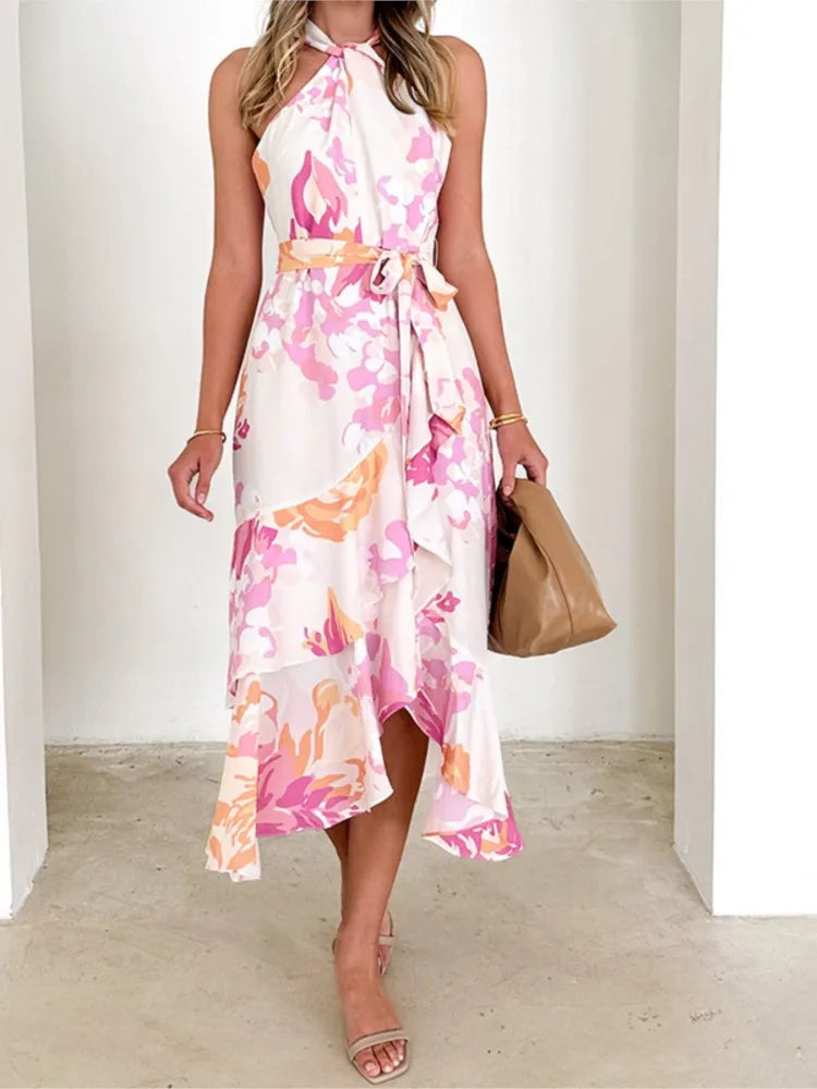 Brianna | Elegant Halter Neck Wrap Dress - Image 1