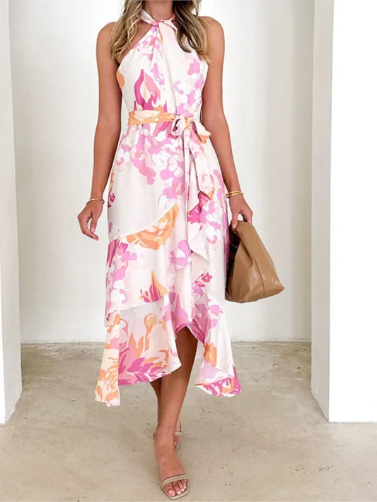 Brianna | Elegant Halter Neck Wrap Dress - Image 1