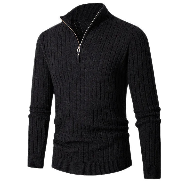 Kris | Men's Quarter Zip Slim-Fit Sweater - Image 8