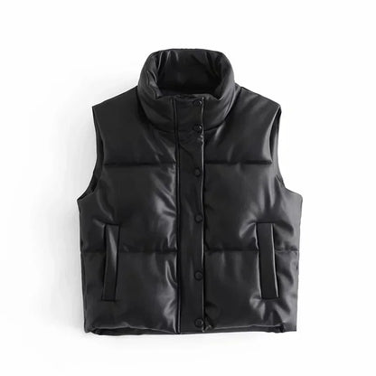 Kathleen | Women's High Collar Quilted Puffer Vest - Image 1
