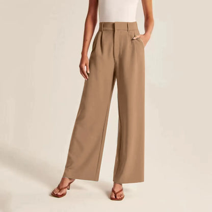 Couture-moda | Women's Wide Leg Trousers - High Waisted Elegant Fit - Image 3