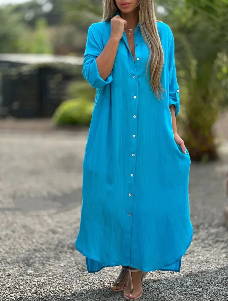 Mia | Elegant Cotton Hemp Summer Dress for Women - Image 7