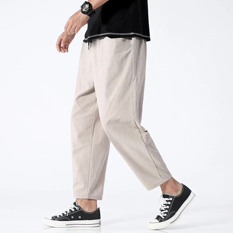 Gerald | Kyoto Linen Cropped Pants for Men - Image 3