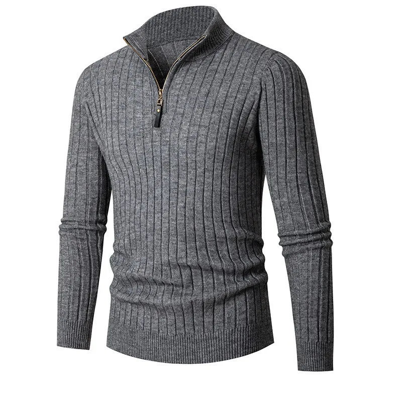 Kris | Men's Quarter Zip Slim-Fit Sweater - Image 7