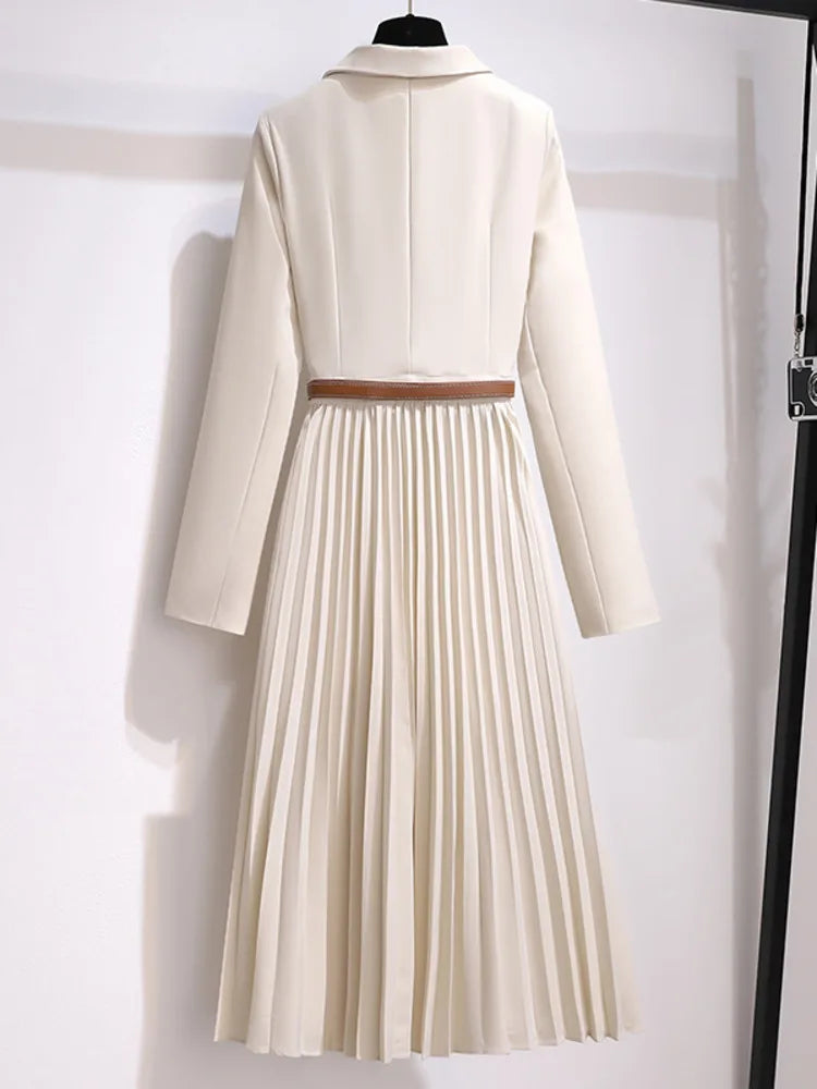 Nicole | Women's Pleated A-Line Midi Dress - Image 3