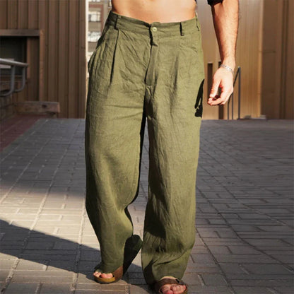 Darren | Stylish Wide-Leg Linen Trousers for Men - Image 12