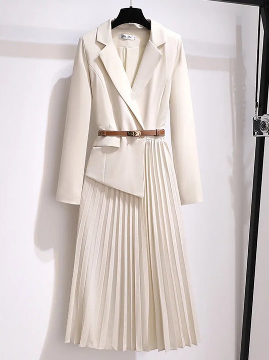 Nicole | Women's Pleated A-Line Midi Dress - Image 1
