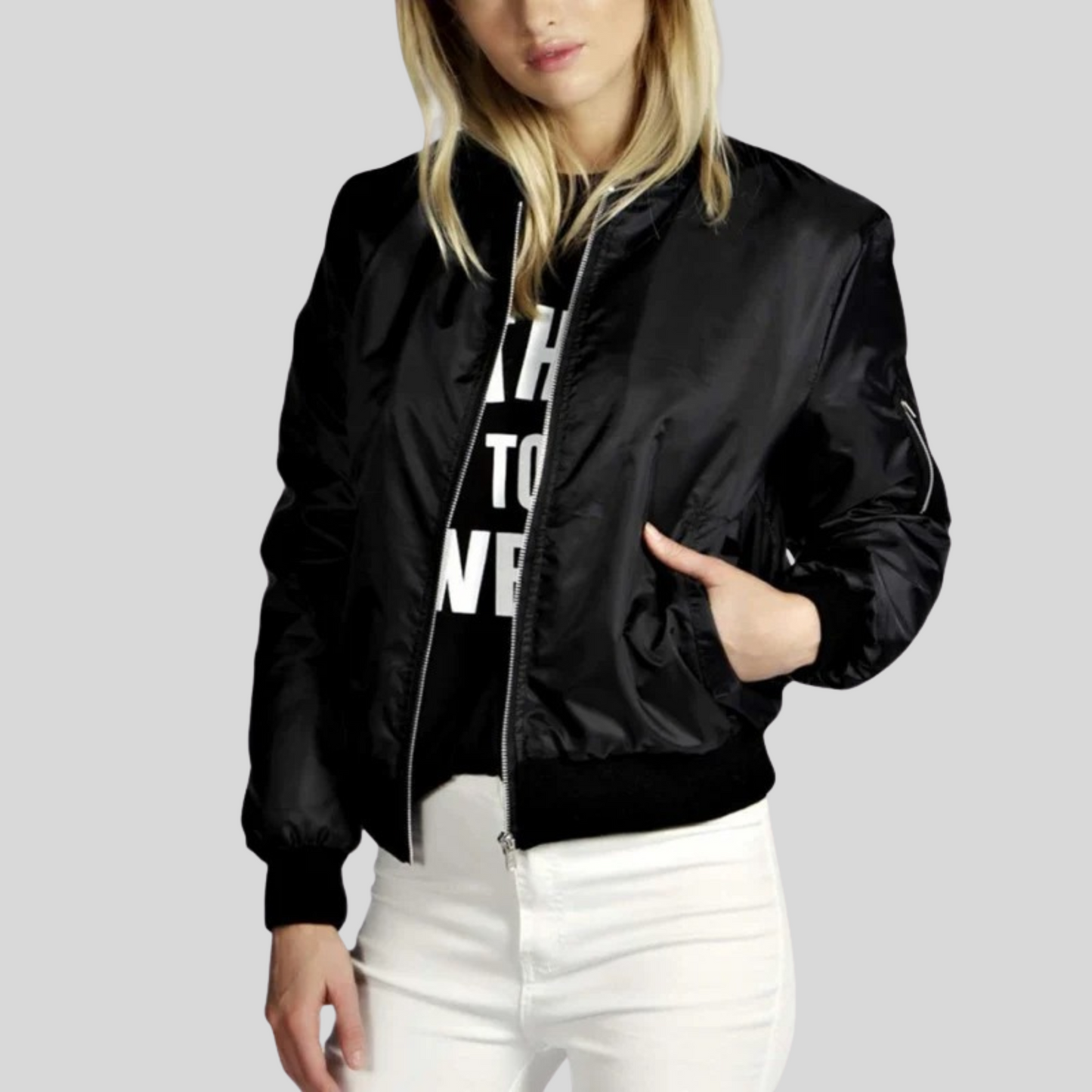 Julie | Women's Zip-Up Bomber Jacket - Image 1