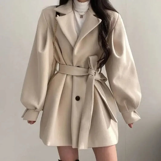 Kara | Women's Belted Wrap Mini Coat - Image 1