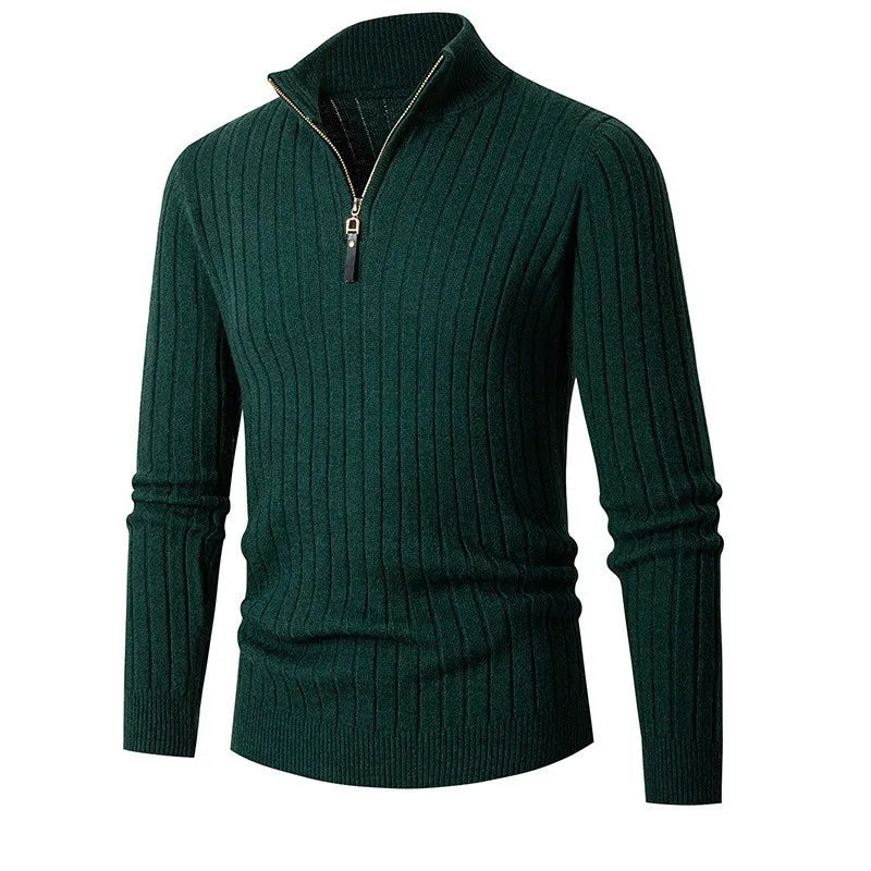 Kris | Men's Quarter Zip Slim-Fit Sweater - Image 10