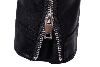 Winston | Men's Belted Leather Motorcycle Jacket - Image 3