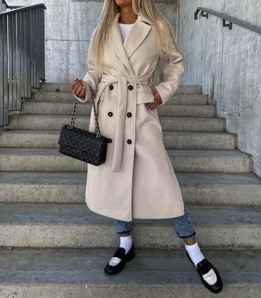 Rhonda | Women's Belted Double Breasted Overcoat - Image 1