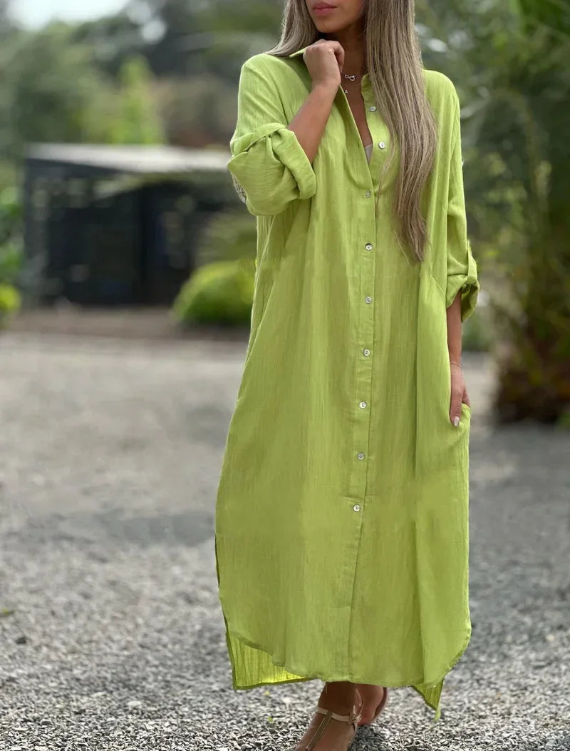 Mia | Elegant Cotton Hemp Summer Dress for Women - Image 5