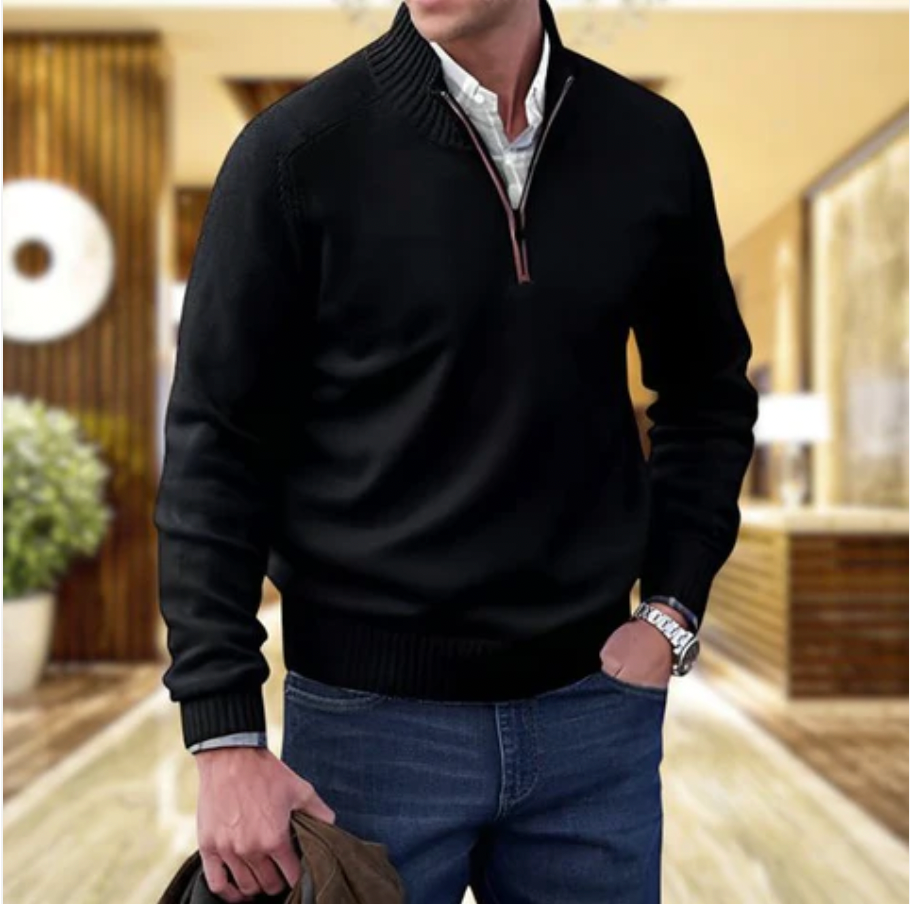 Russell | Men's Quarter-Zip Mock Neck Sweater - Image 2