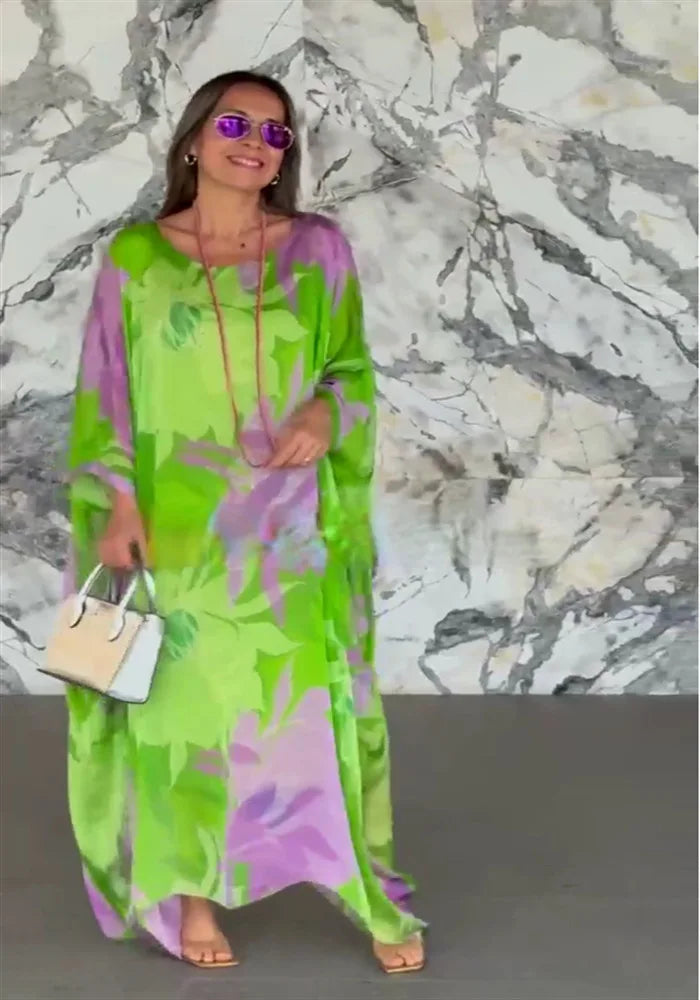 Fatima | Floral Printed Breezy Kaftan for Effortless Elegance - Image 8