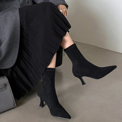 Doris | Women's Pointed Toe Sock Boots - Image 7