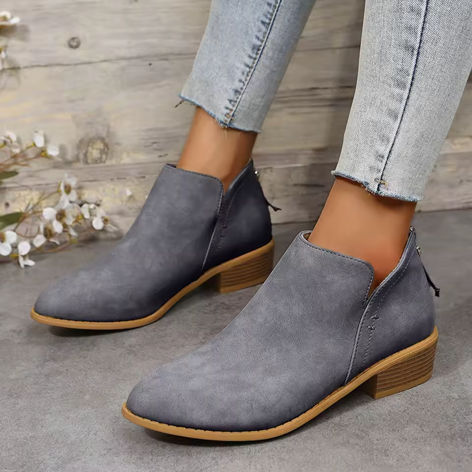 Riley | Women's Wedge Heel Pointed Toe Ankle Boots - Image 6