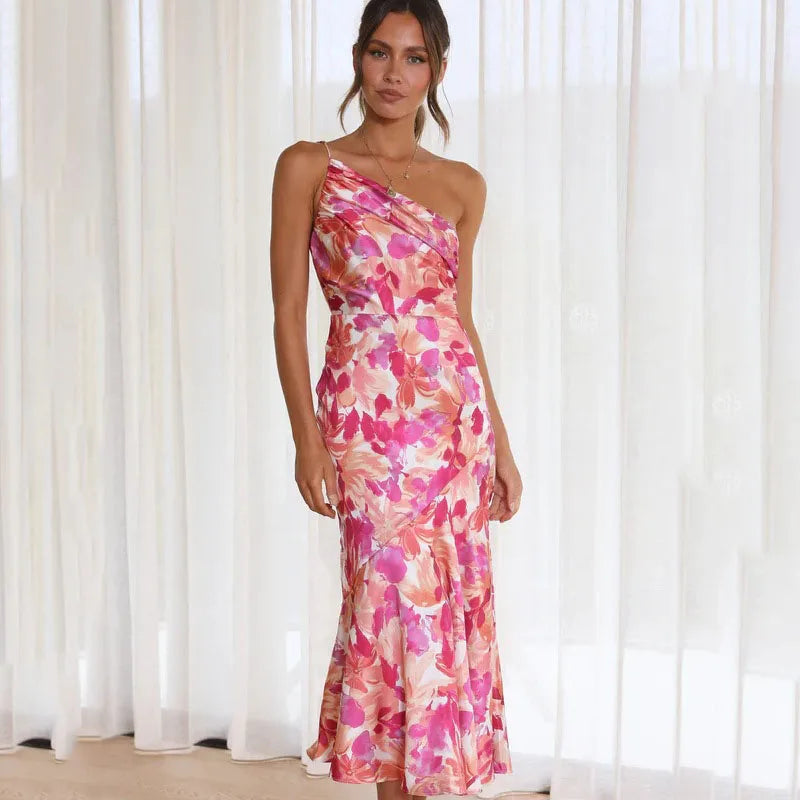 Madison | Elegant Asymmetrical Floral Midi Dress for Every Occasion - Image 1