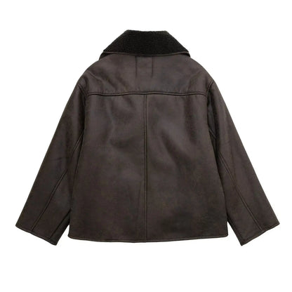 Melissa | Women's Oversized Sherpa Lined Double Breasted Jacket - Image 3