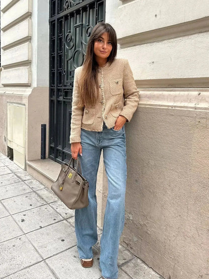 Hallie | Women's Cropped Tweed Jacket - Image 2