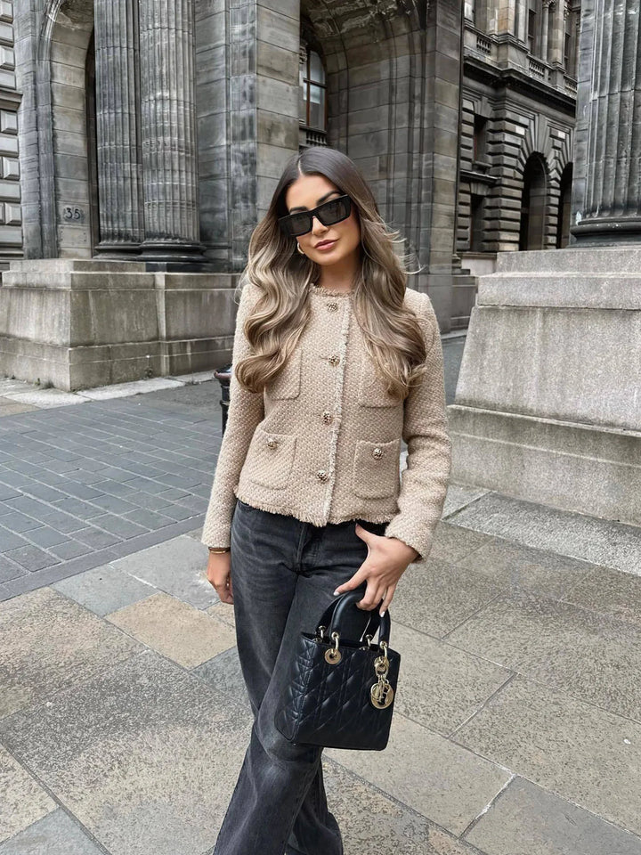 Hallie | Women's Cropped Tweed Jacket - Image 3