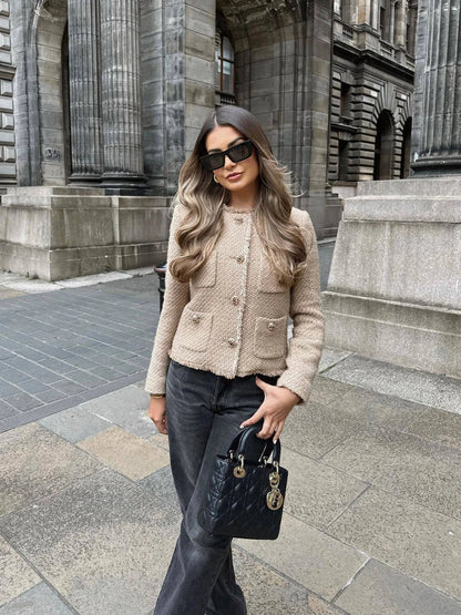 Hallie | Women's Cropped Tweed Jacket - Image 3