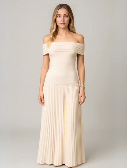Susan | Timeless Elegant Off-Shoulder Maxi Dress - Image 1